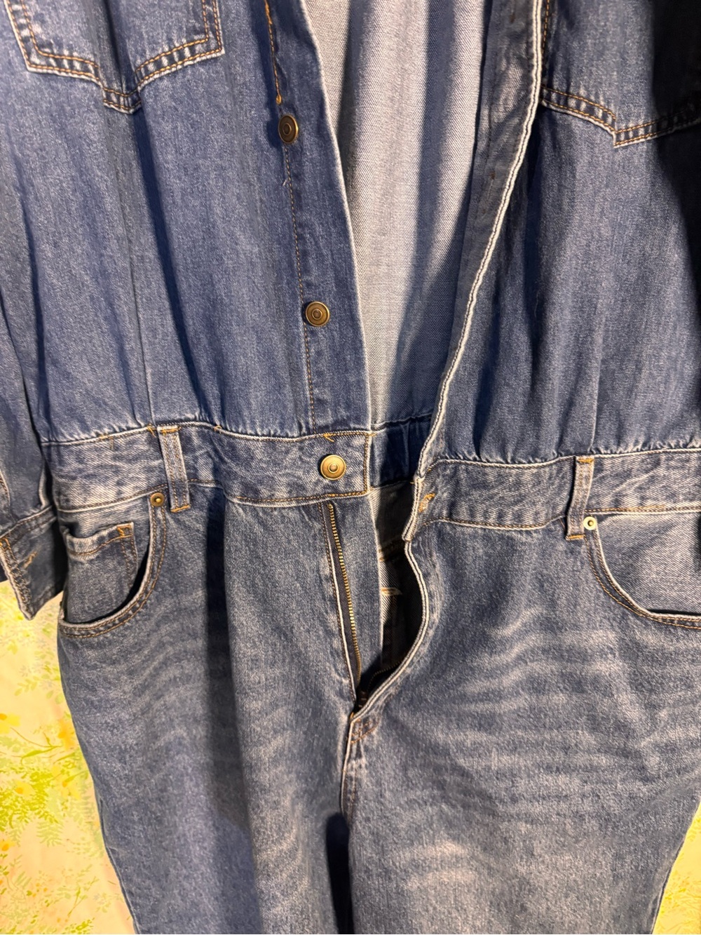 New With Tags Womens 2XL Fashion Nova Farmers Market Denim Jumpsuit - Picture 4 of 8